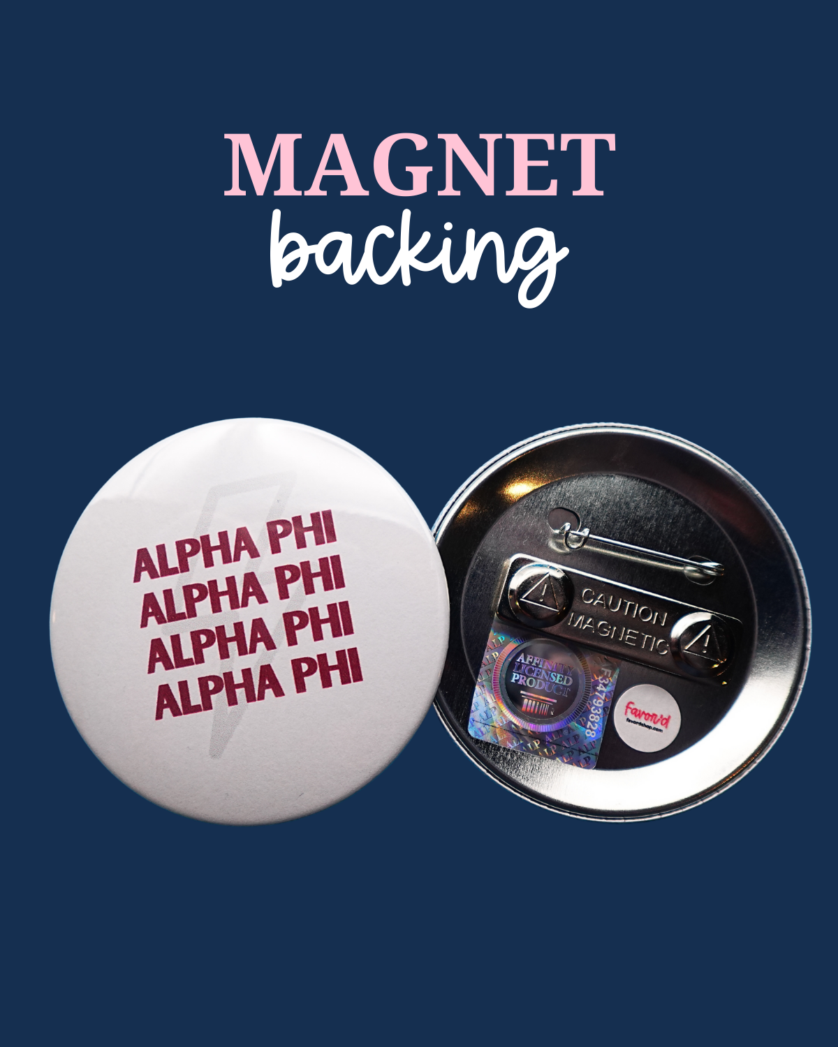 Alpha Phi Lightning Bolt Button