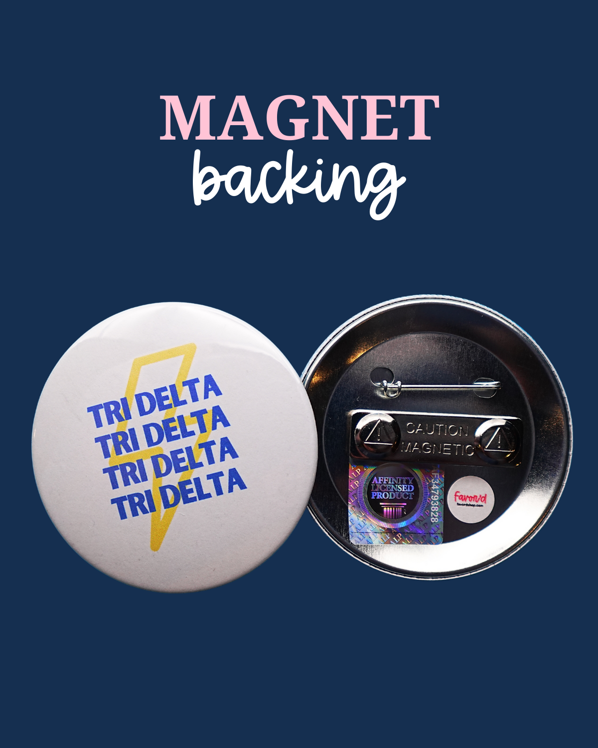 Delta Delta Delta Lightning Bolt Button