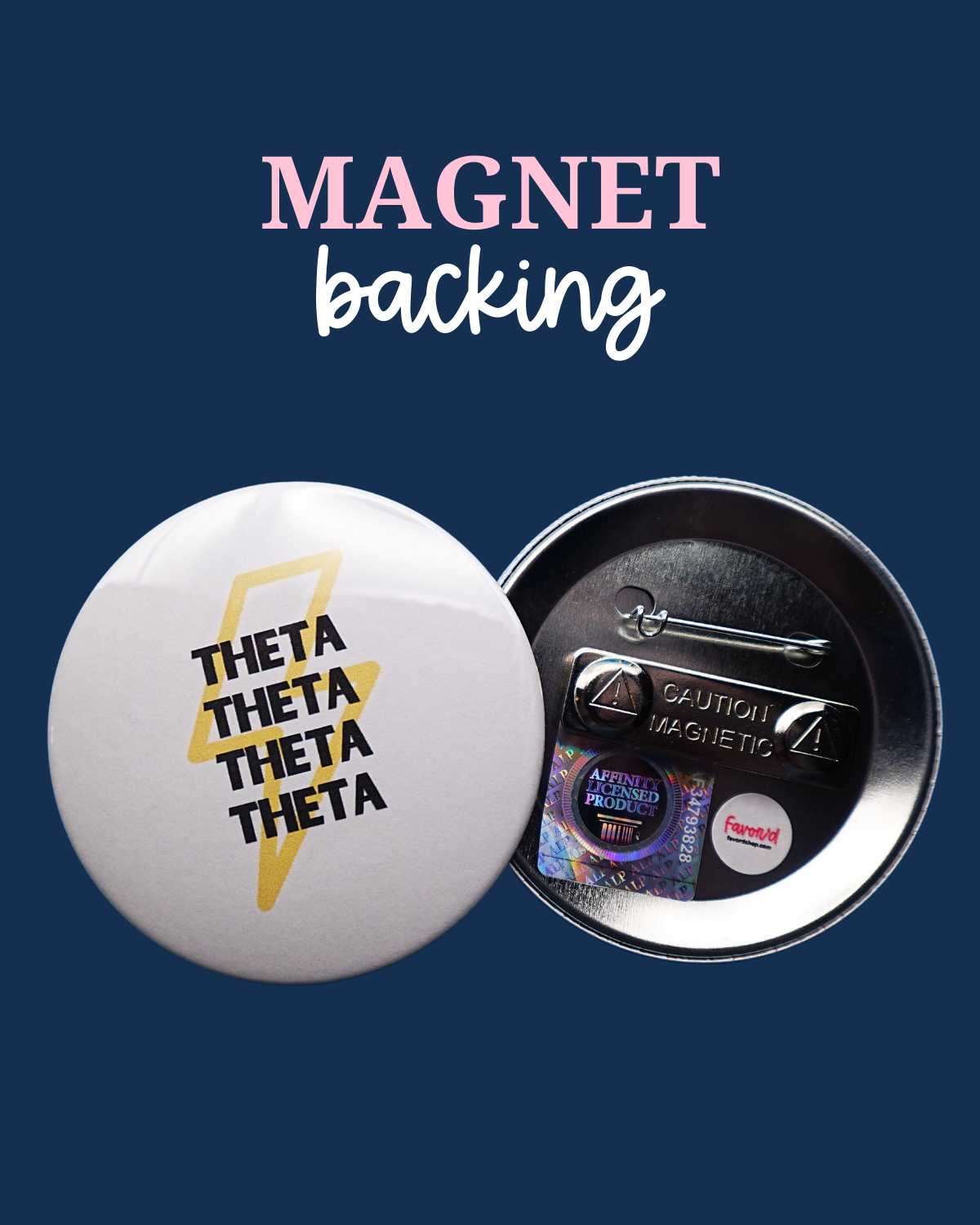 Kappa Alpha Theta Lightning Bolt Button