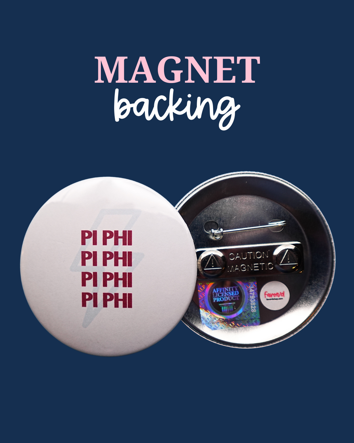 Pi Beta Phi Lightning Bolt Button