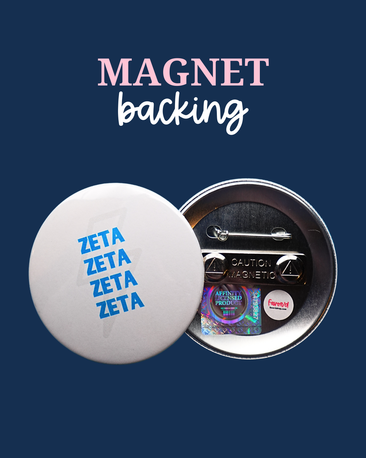 Zeta Tau Alpha Lightning Bolt Button