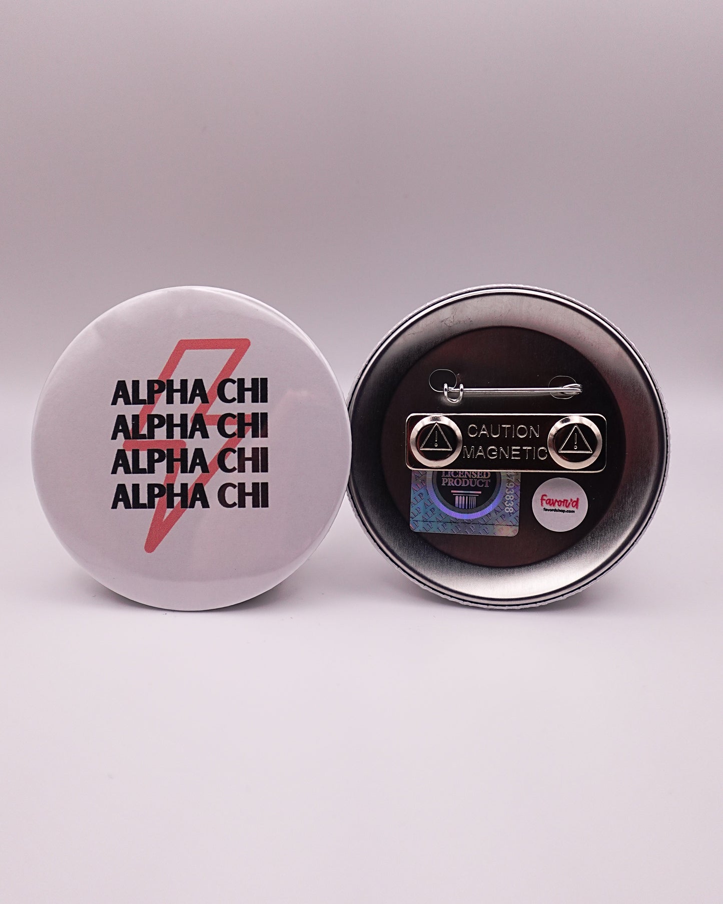 Alpha Chi Omega Lightning Bolt Button