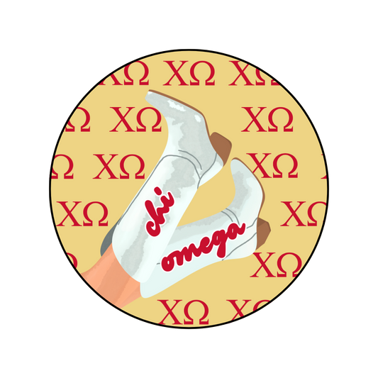 Chi Omega Boot Button