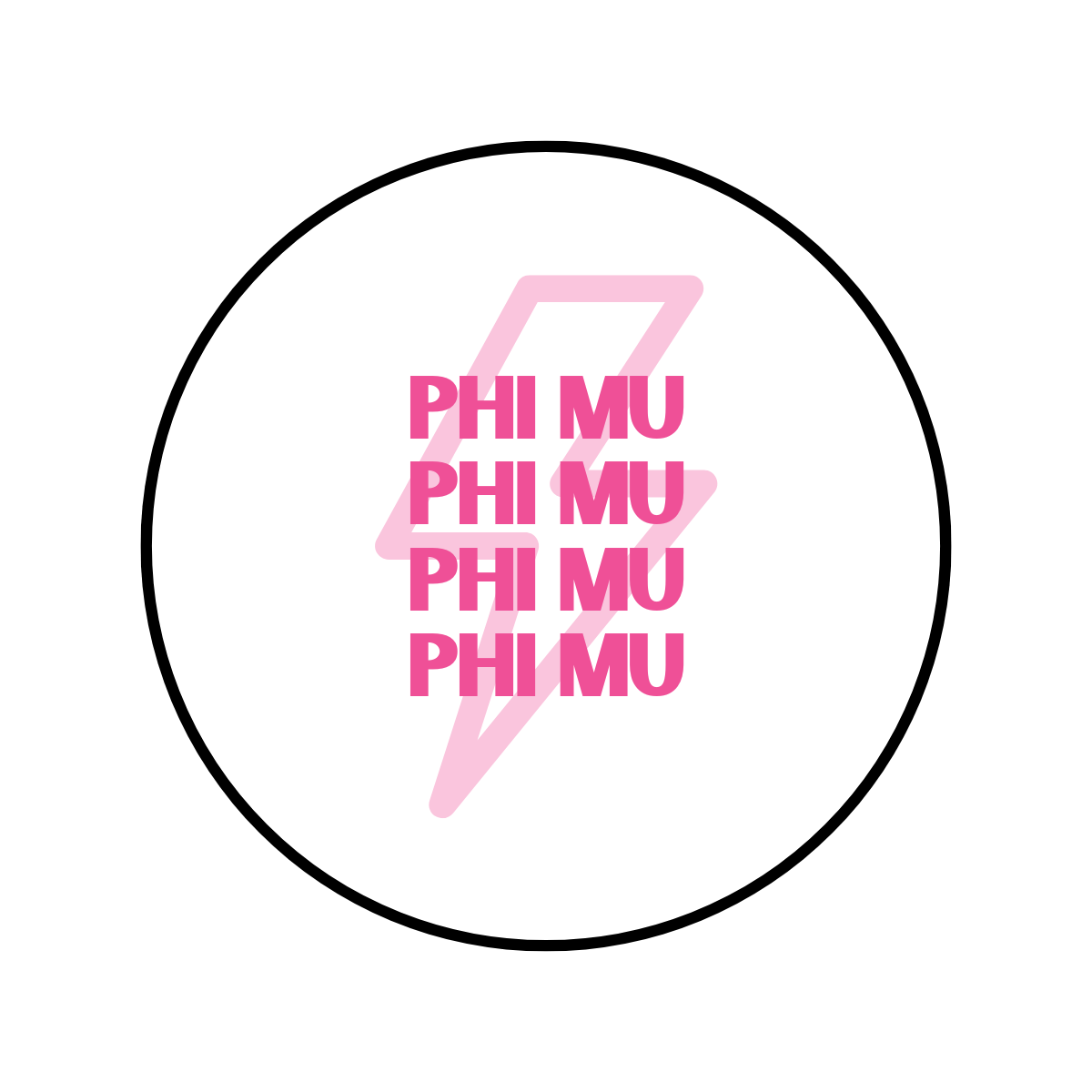 Phi Mu Lightning Bolt Button