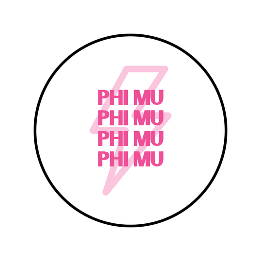 Phi Mu Lightning Bolt Button