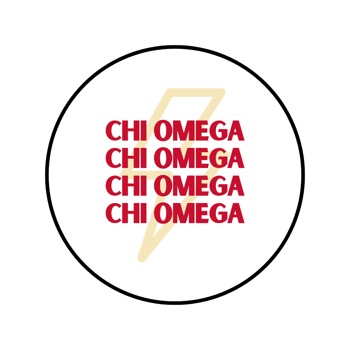 Chi Omega Lightning Bolt Button