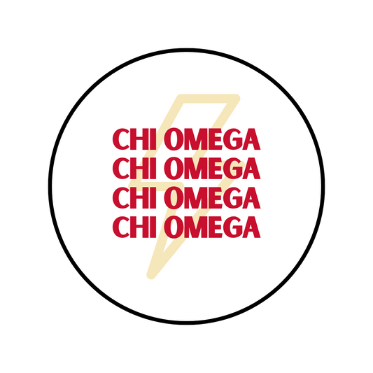 Chi Omega Lightning Bolt Button