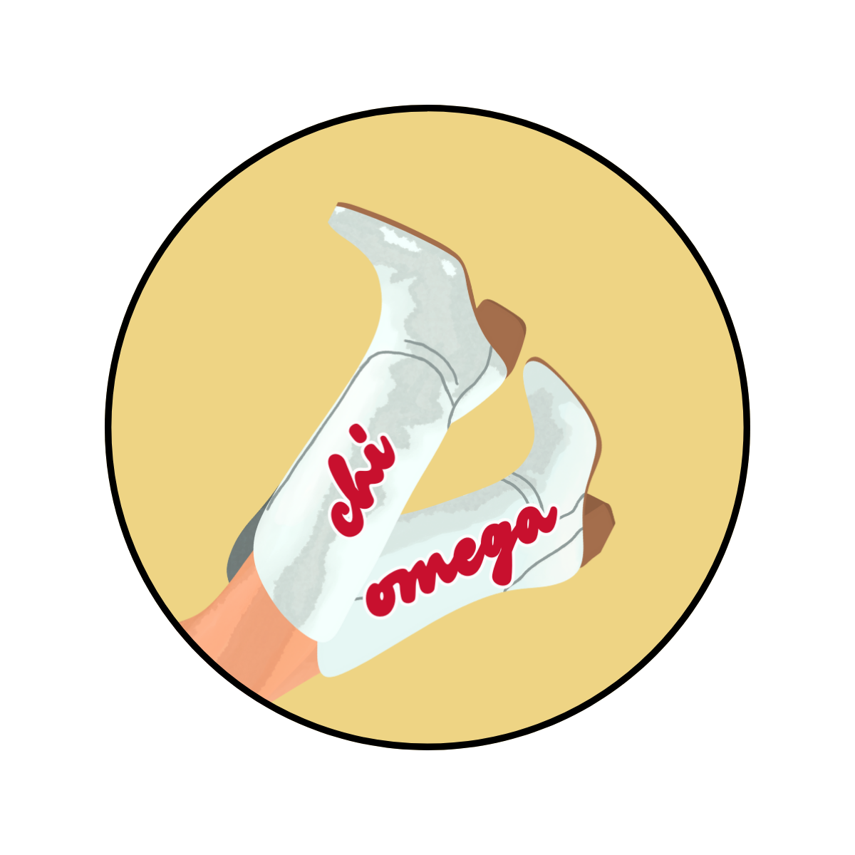 Chi Omega Blank Boot Button