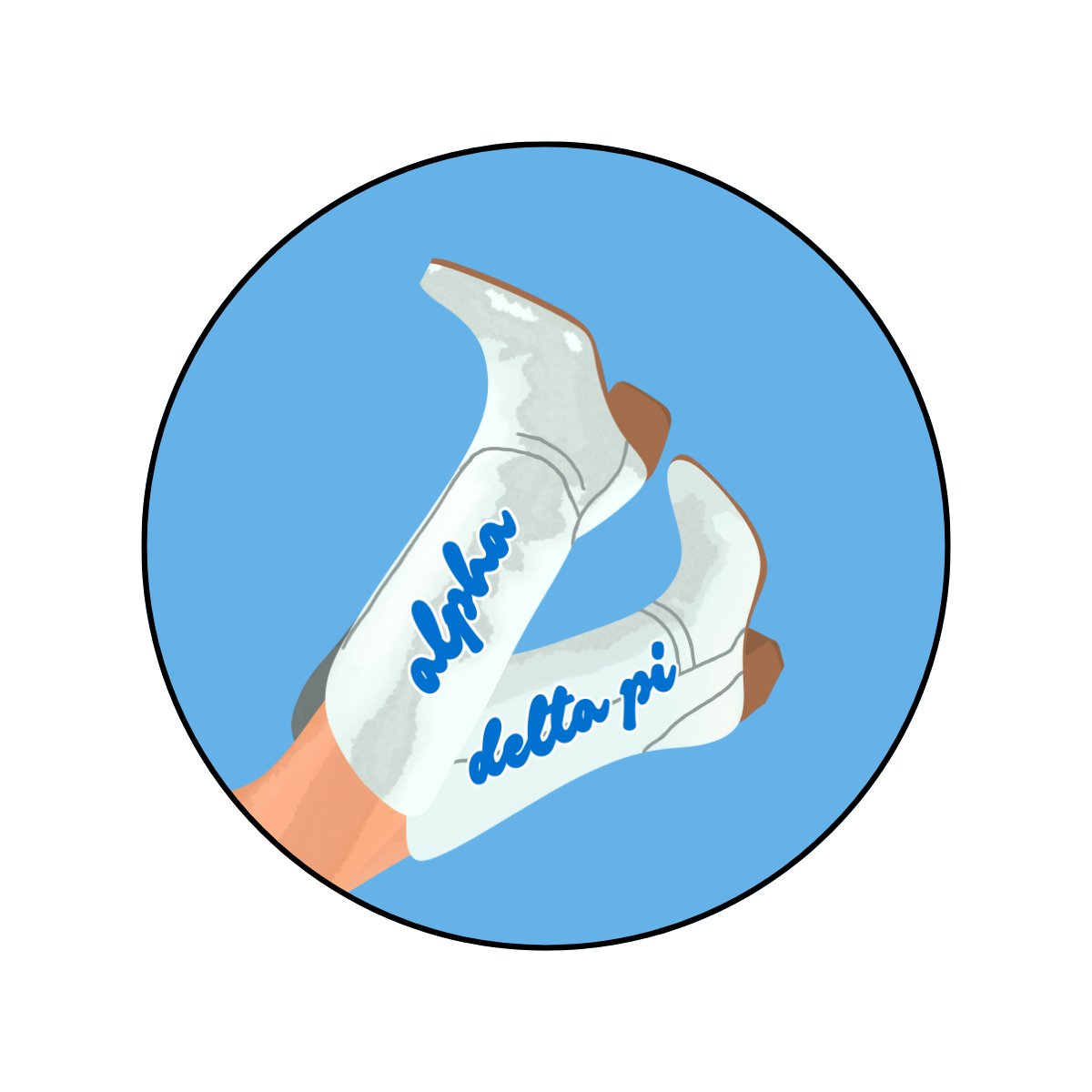 Alpha Delta Pi Blank Boot Button