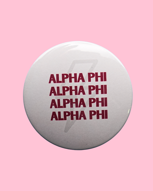 Alpha Phi Lightning Bolt Button
