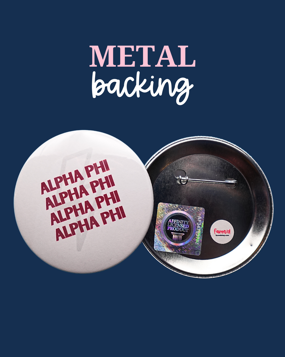 Alpha Phi Lightning Bolt Button