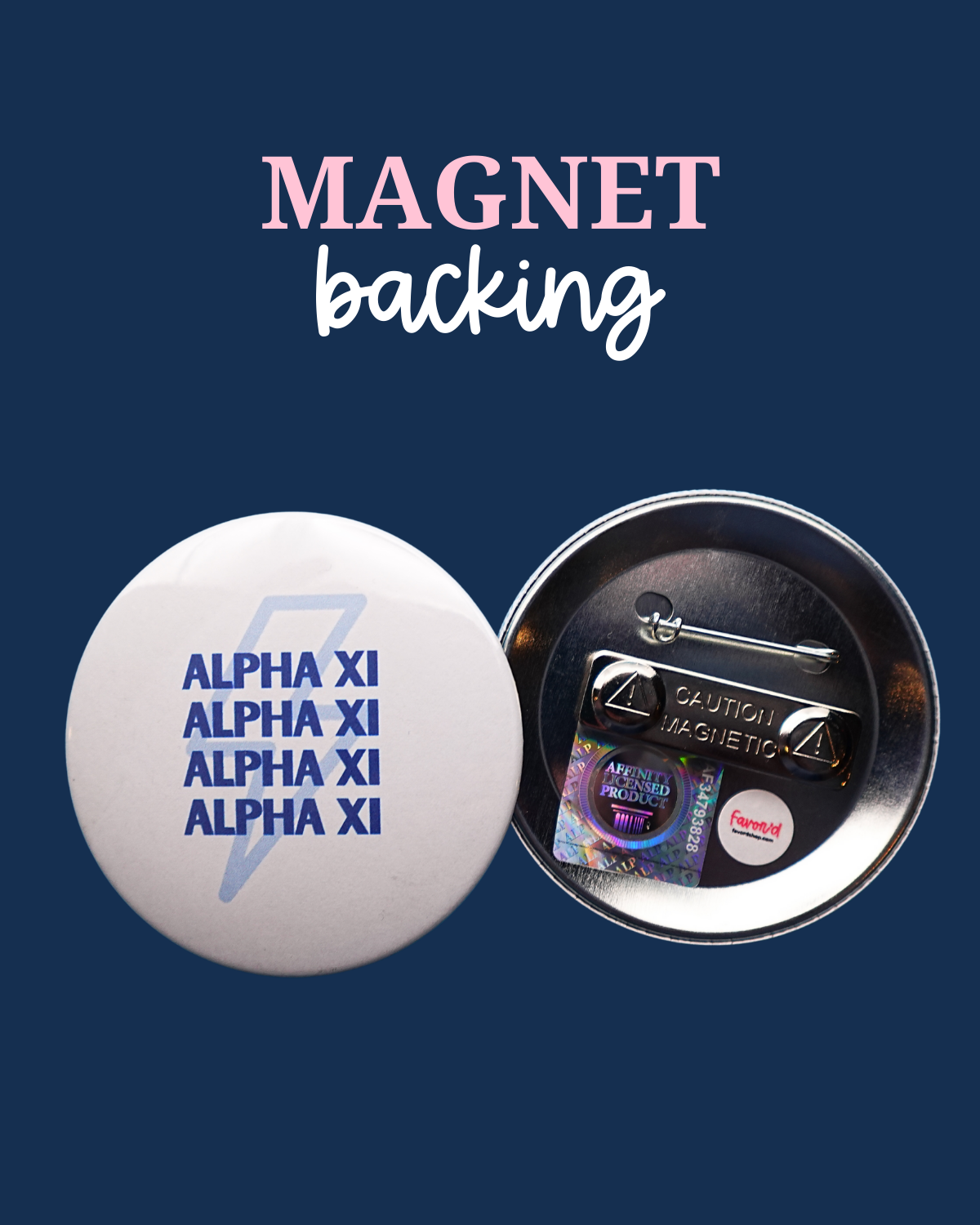 Alpha Xi Delta Lightning Bolt Button