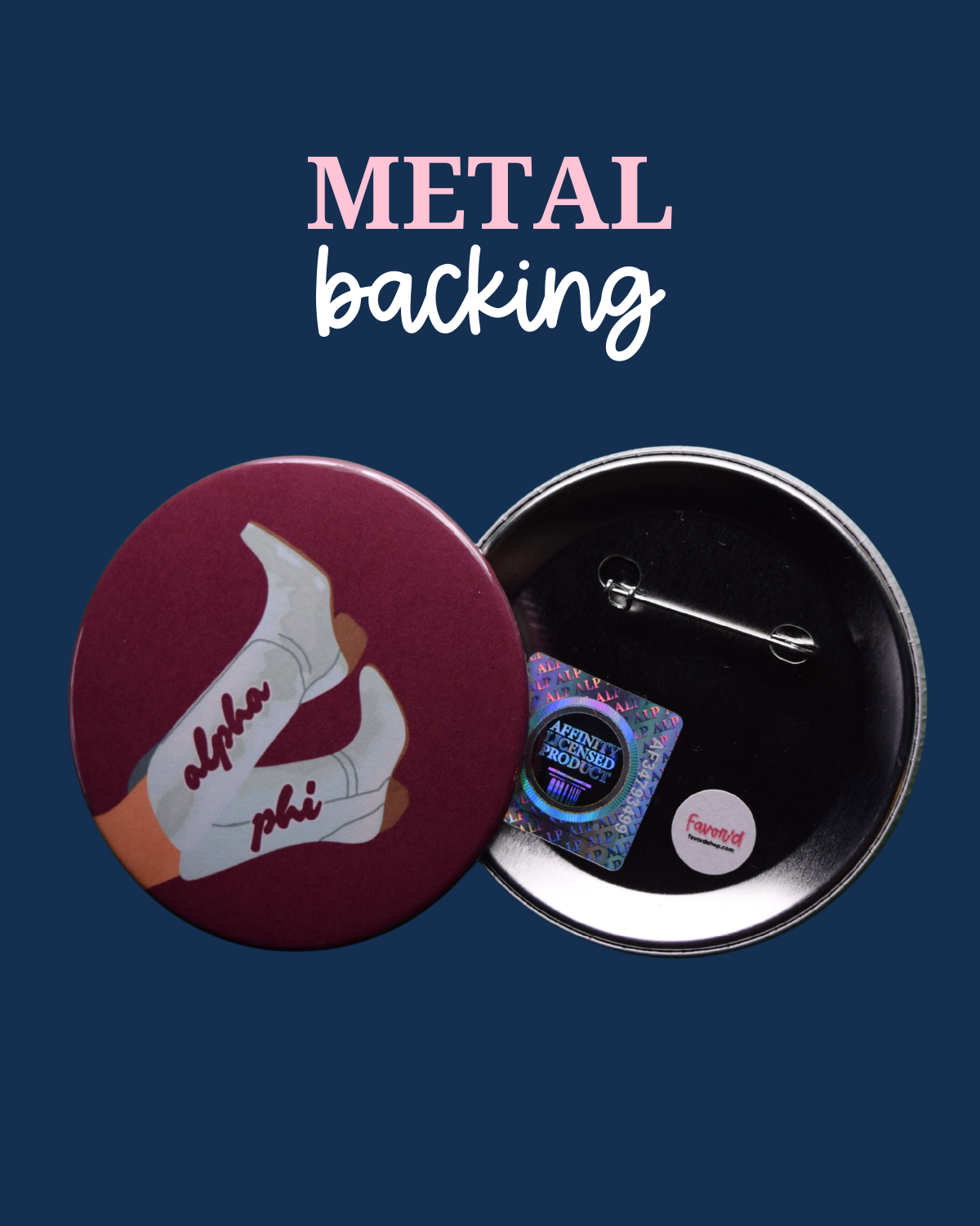Alpha Phi Blank Boot Button