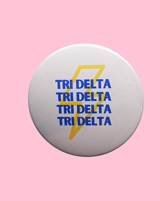 Delta Delta Delta Lightning Bolt Button
