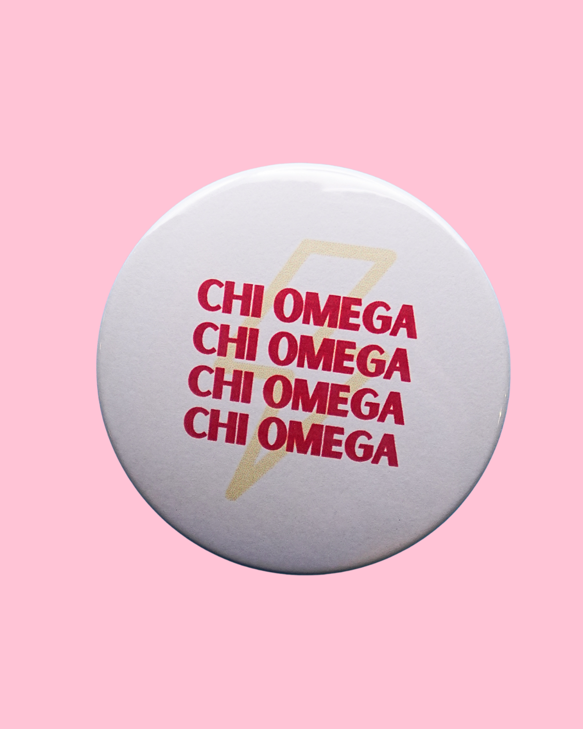 Chi Omega Lightning Bolt Button