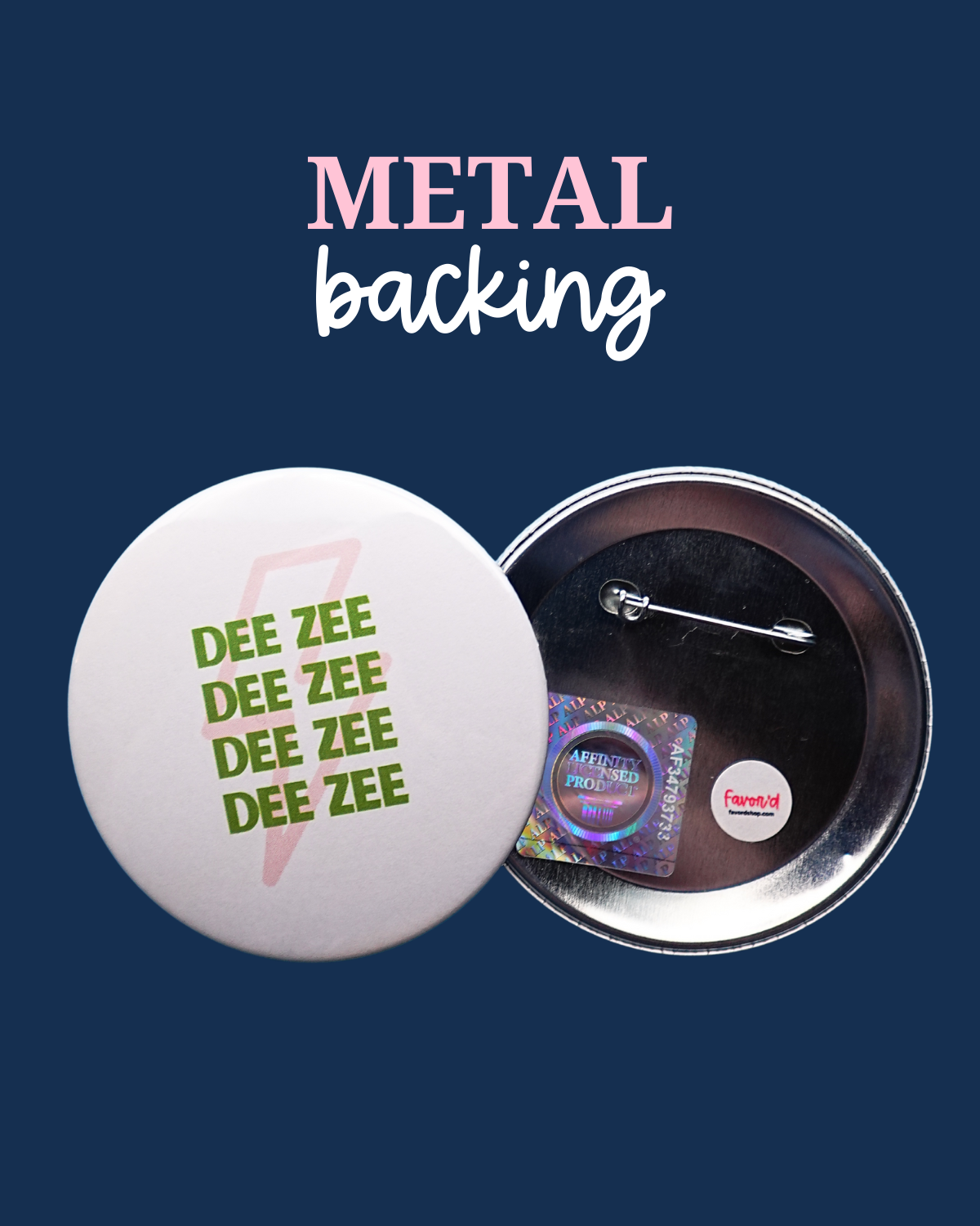 Delta Zeta Lightning Bolt Button