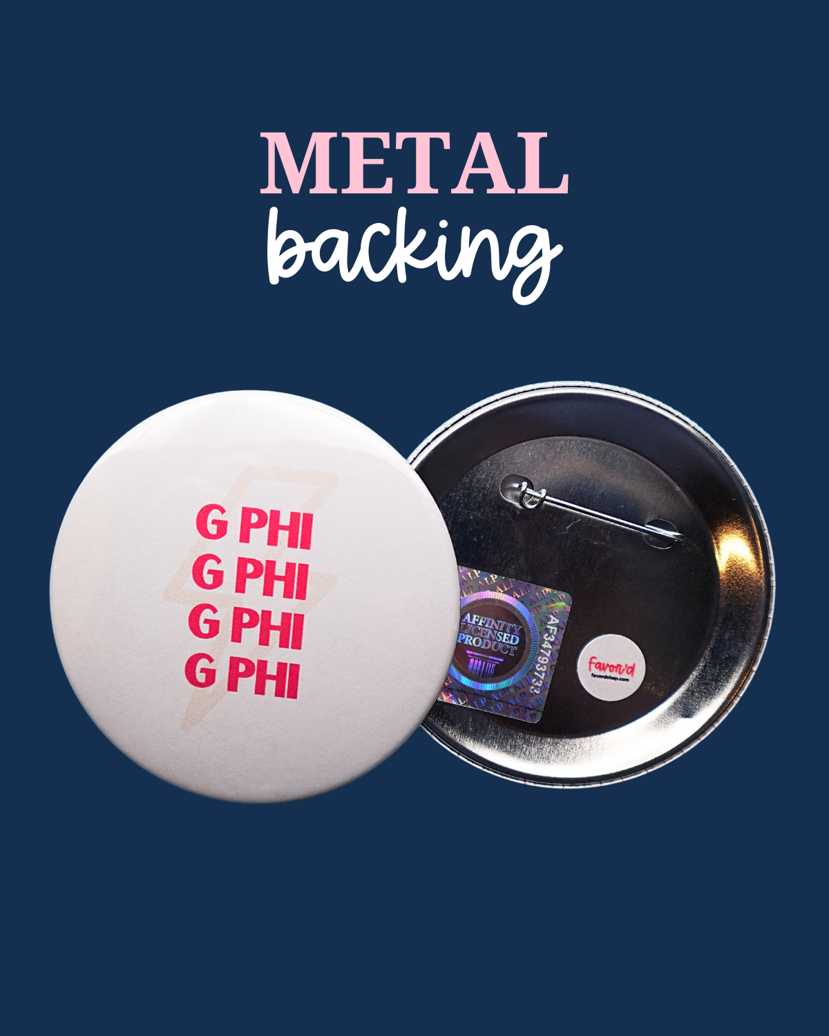 Gamma Phi Beta Lightning Bolt Button