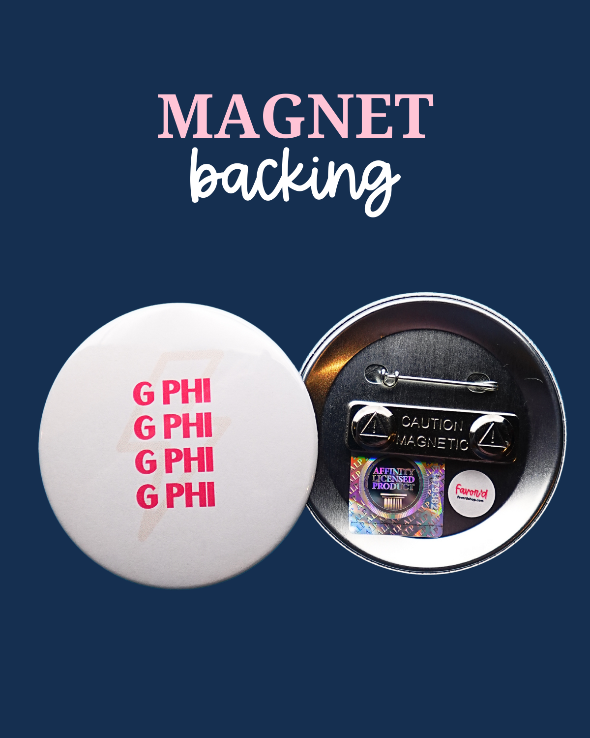 Gamma Phi Beta Lightning Bolt Button