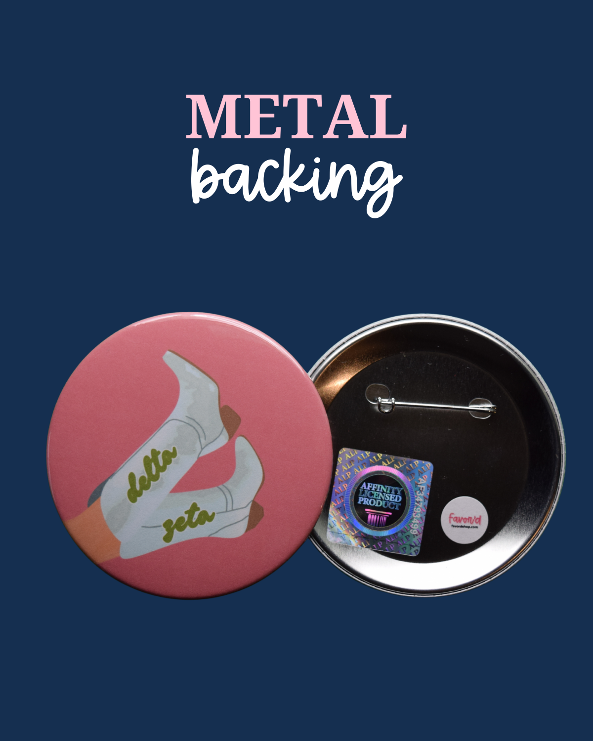 Delta Zeta Blank Boot Button