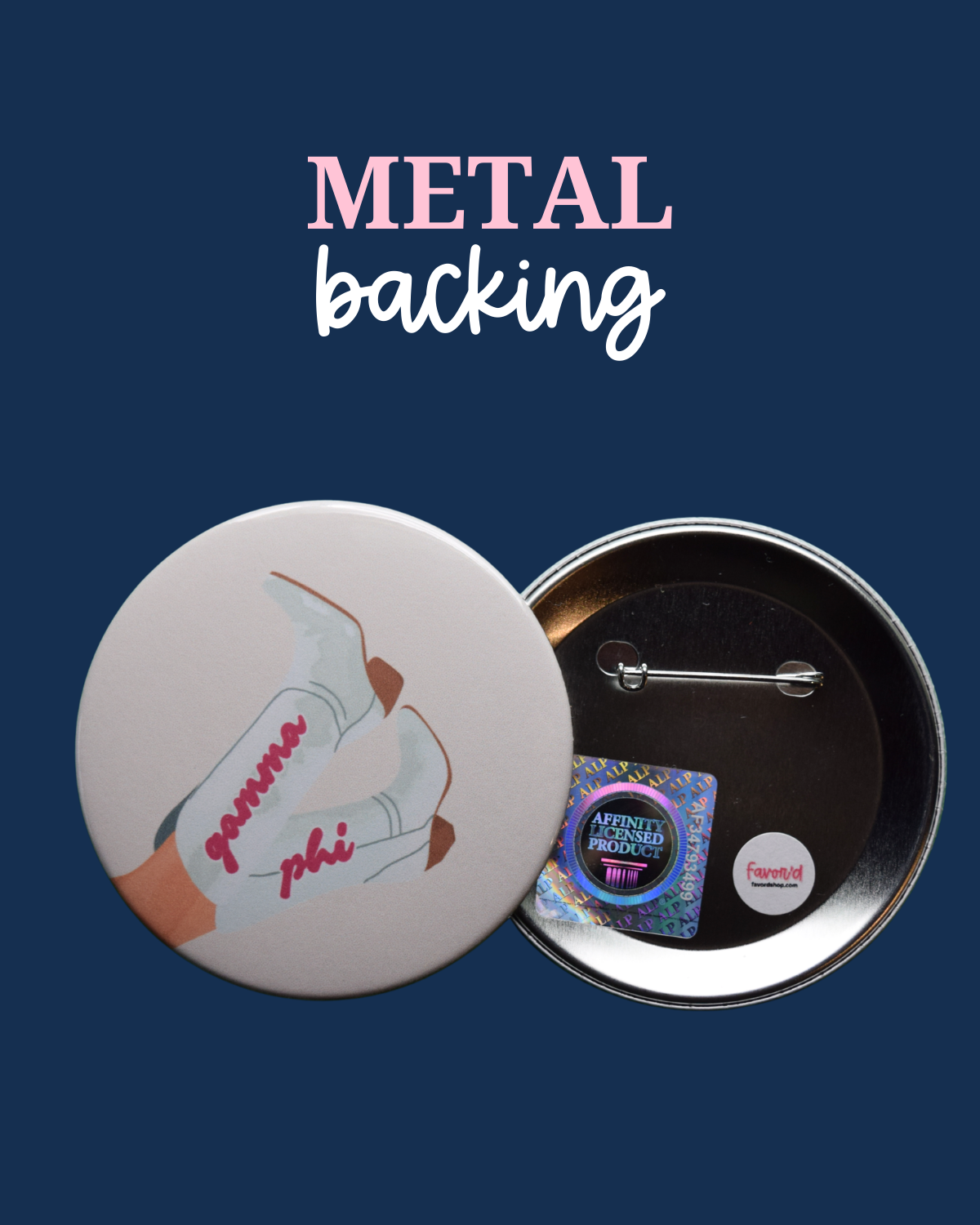 Gamma Phi Beta Blank Boot Button
