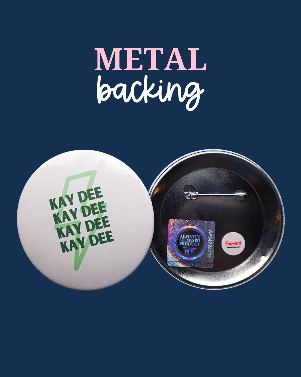 Kappa Delta Lightning Bolt Button