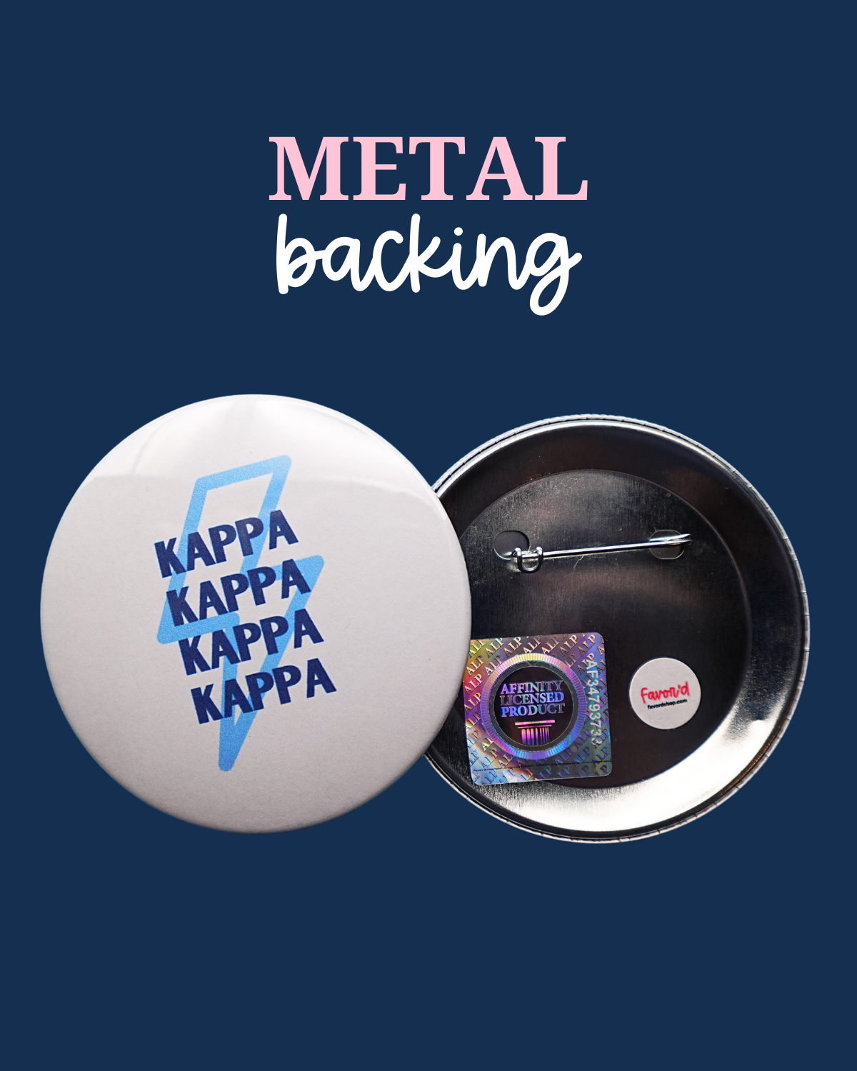 Kappa Kappa Gamma Lightning Bolt Button