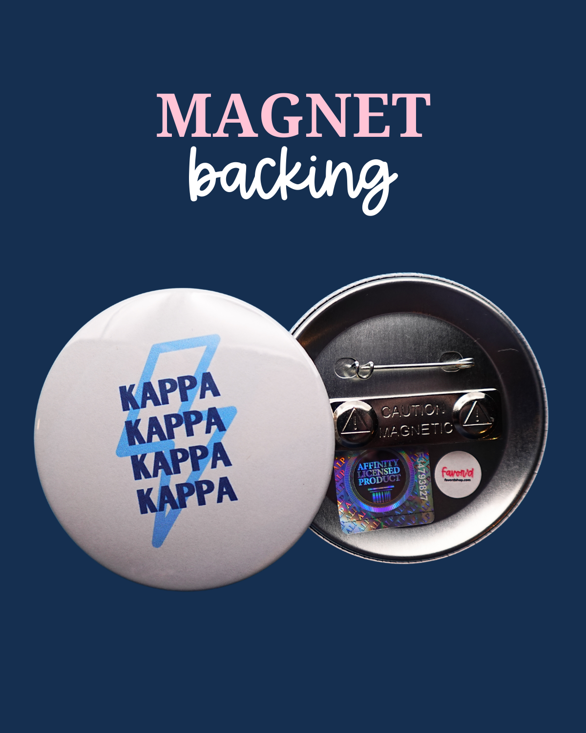 Kappa Kappa Gamma Lightning Bolt Button