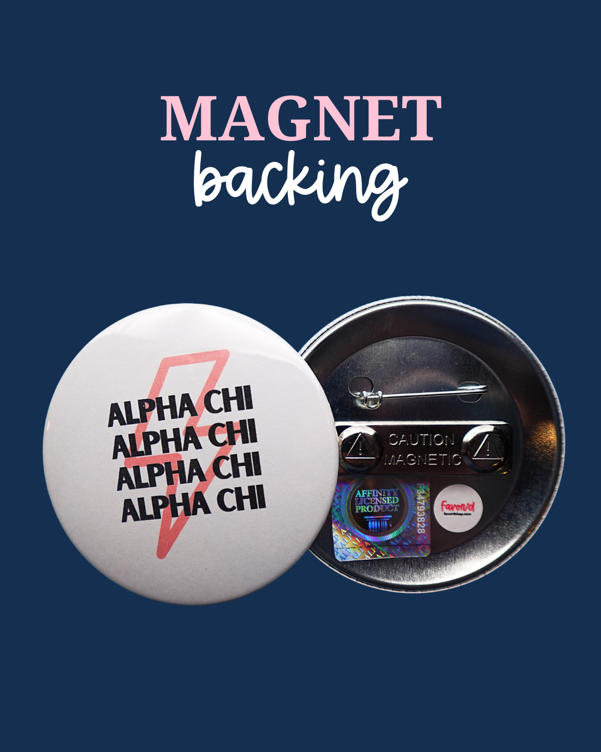 Alpha Chi Omega Lightning Bolt Button