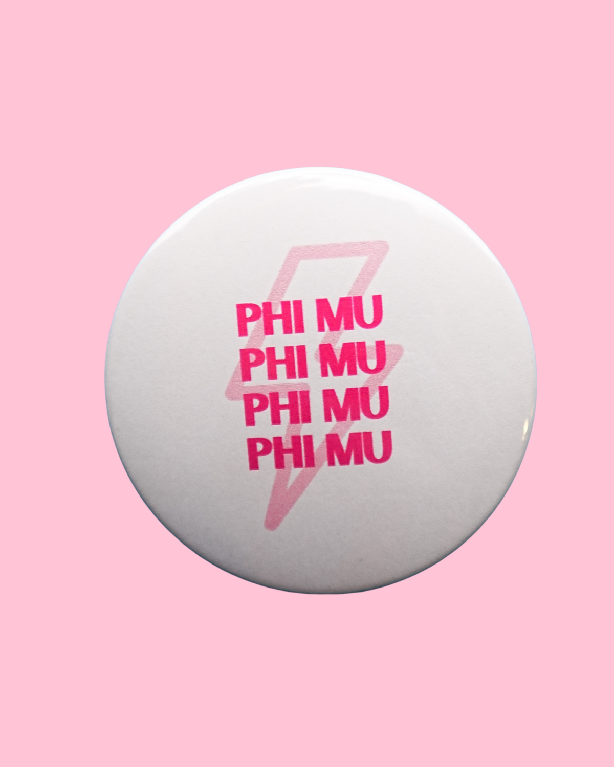 Phi Mu Lightning Bolt Button