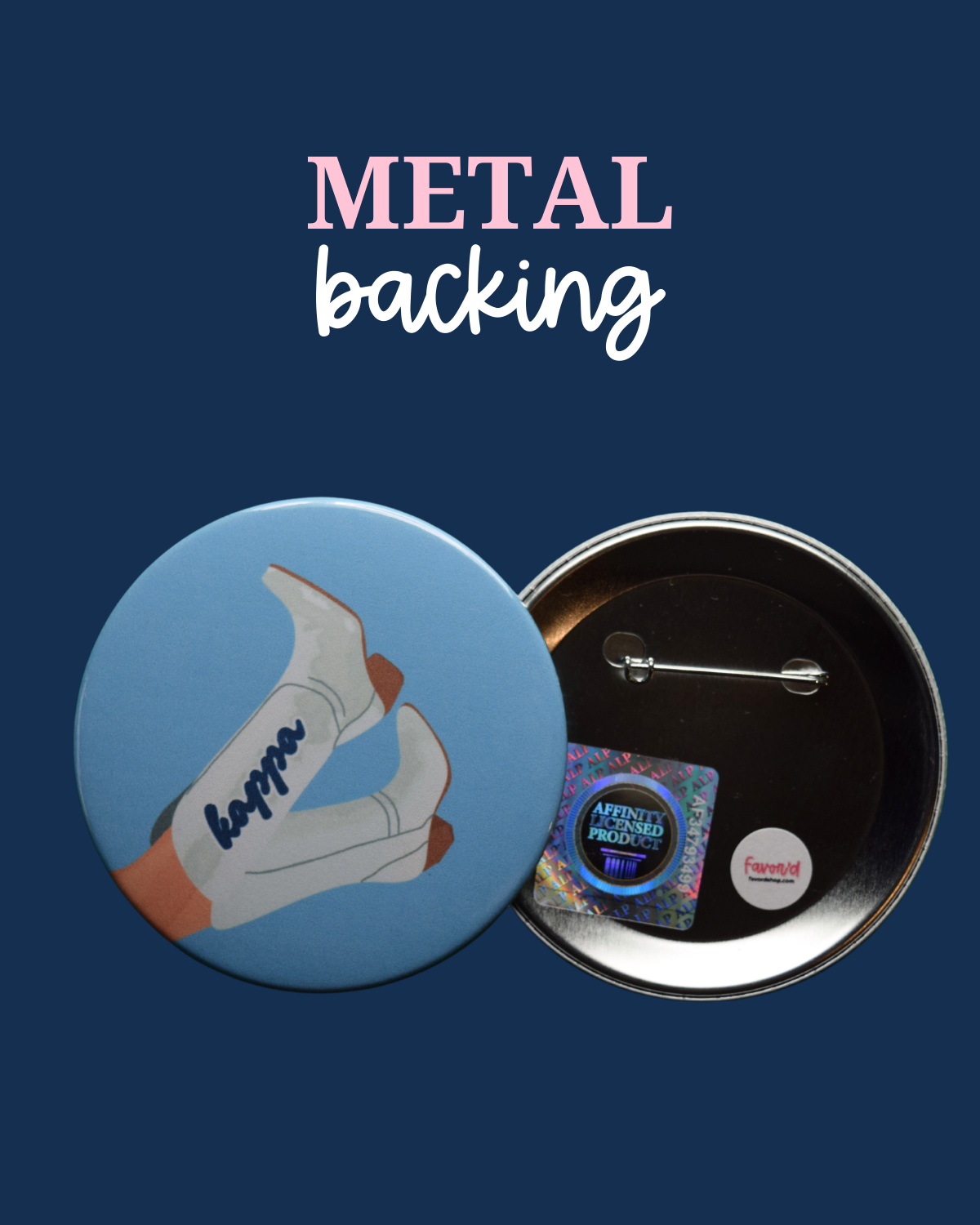 Kappa Kappa Gamma Blank Boot Button