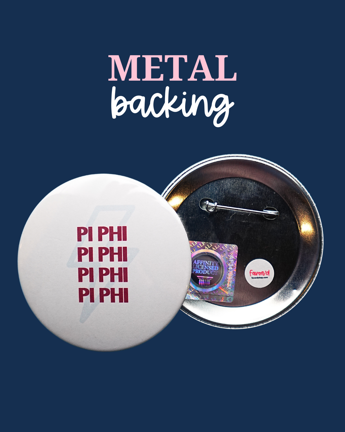 Pi Beta Phi Lightning Bolt Button