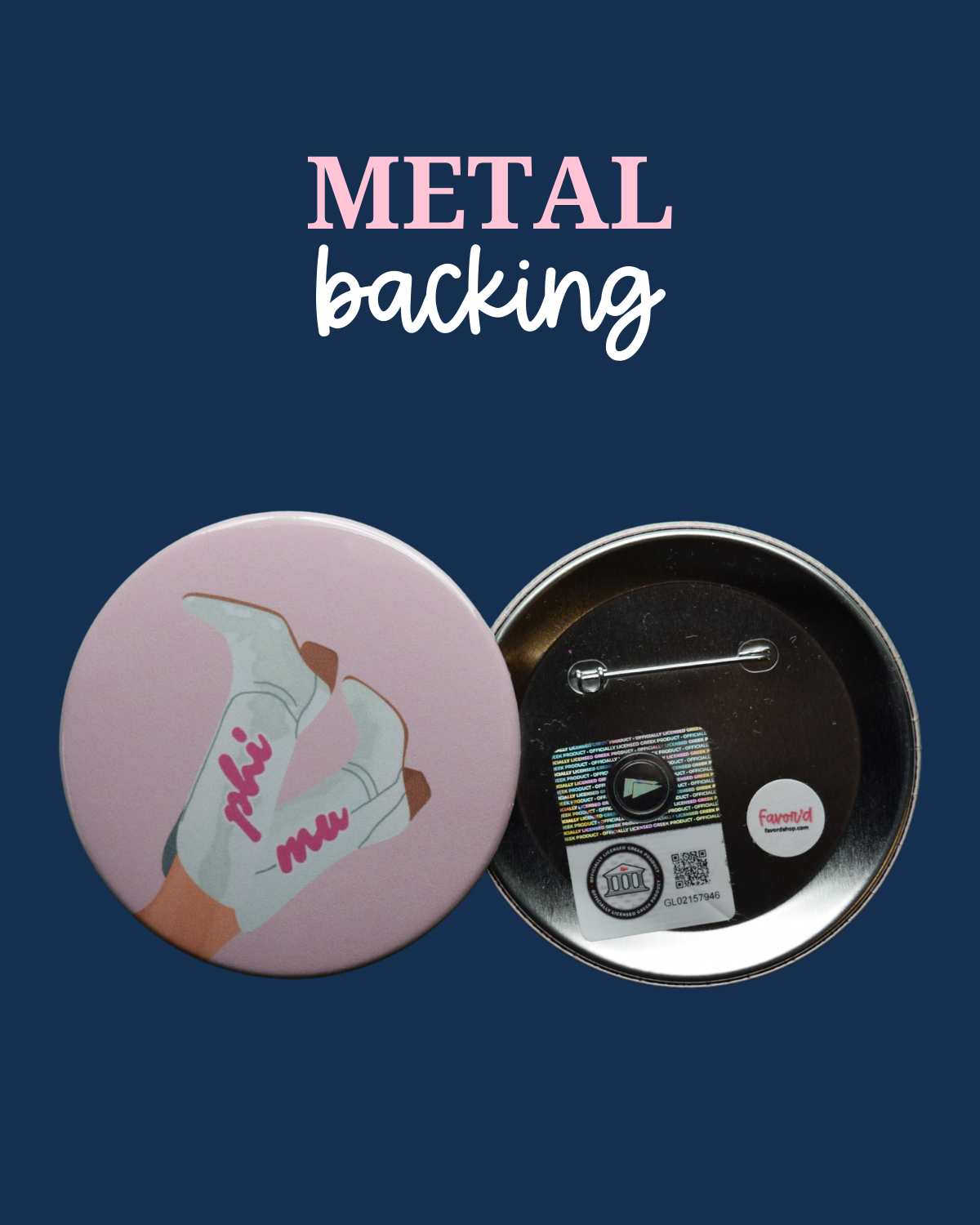 Phi Mu Blank Boot Button