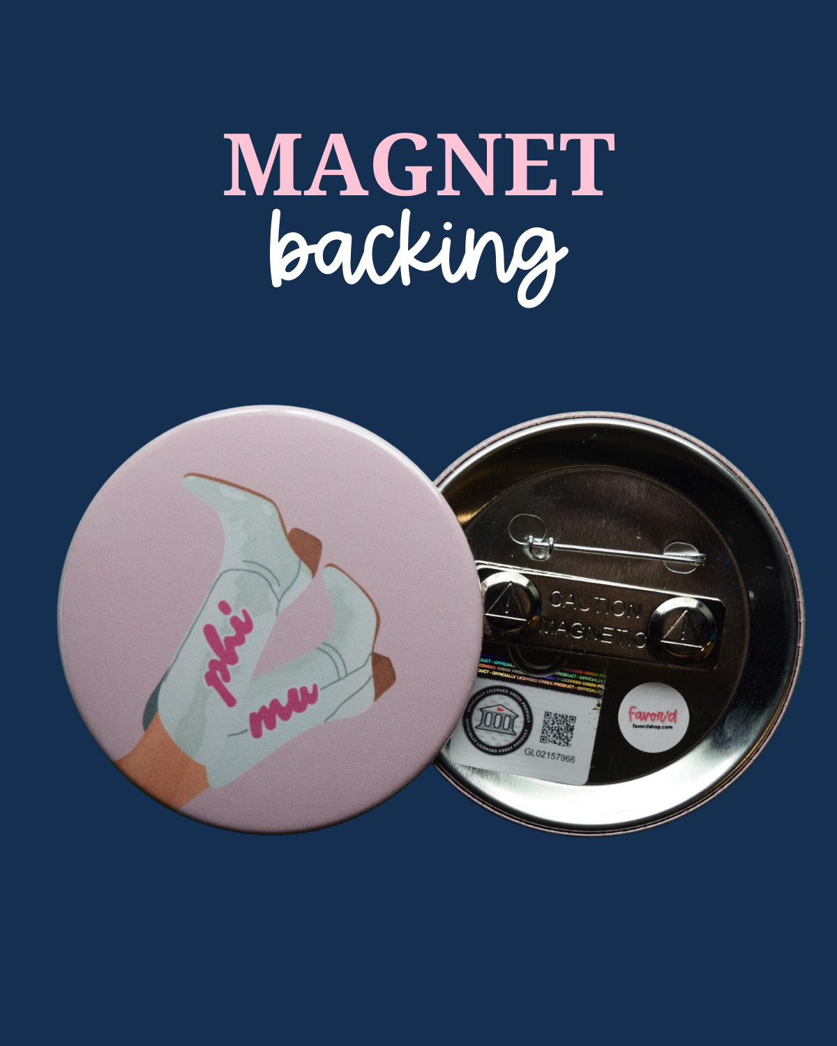 Phi Mu Blank Boot Button