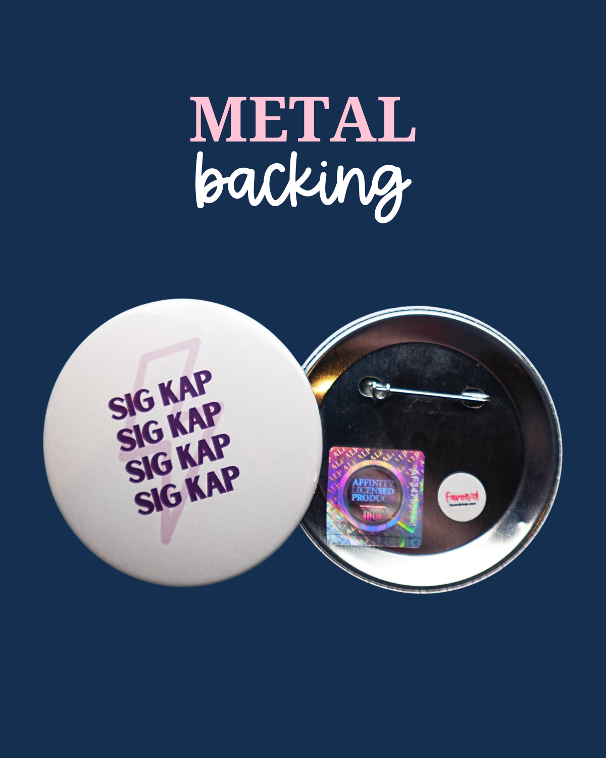 Sigma Kappa Lightning Bolt Button