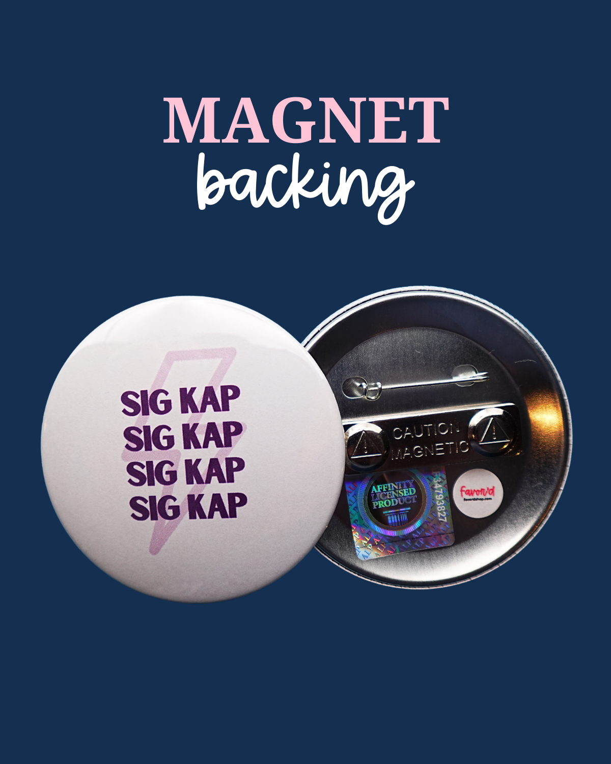 Sigma Kappa Lightning Bolt Button