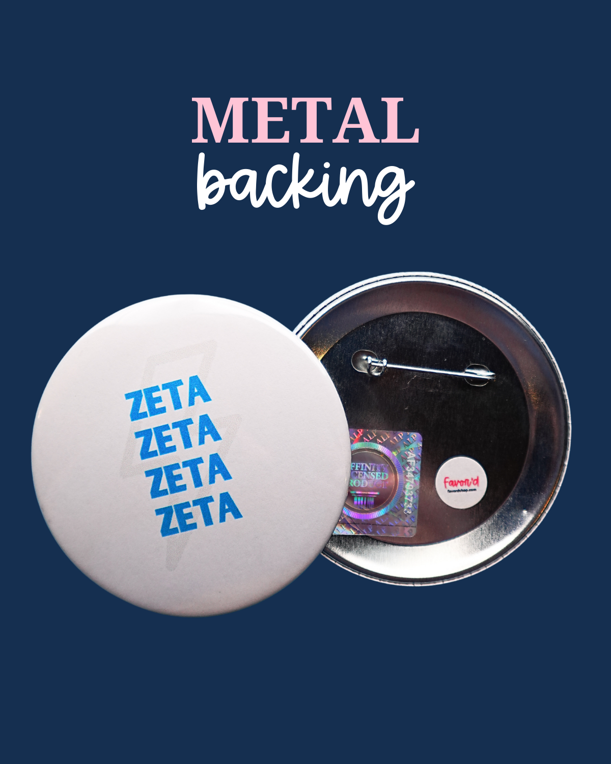Zeta Tau Alpha Lightning Bolt Button