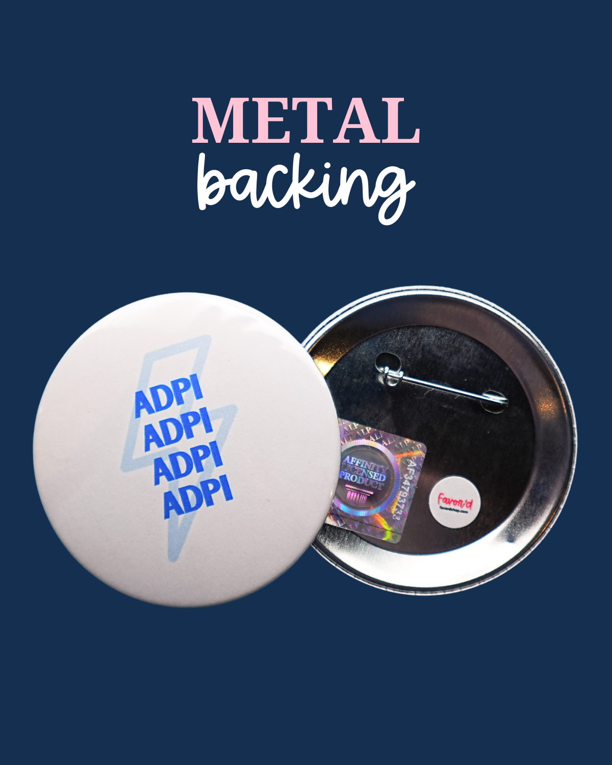 Alpha Delta Pi Lightning Bolt Button