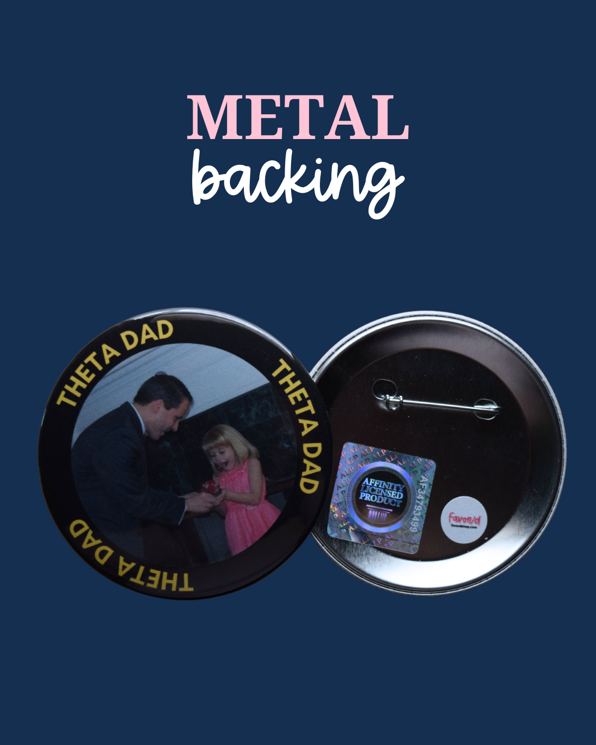 Kappa Alpha Theta Dad Photo Button