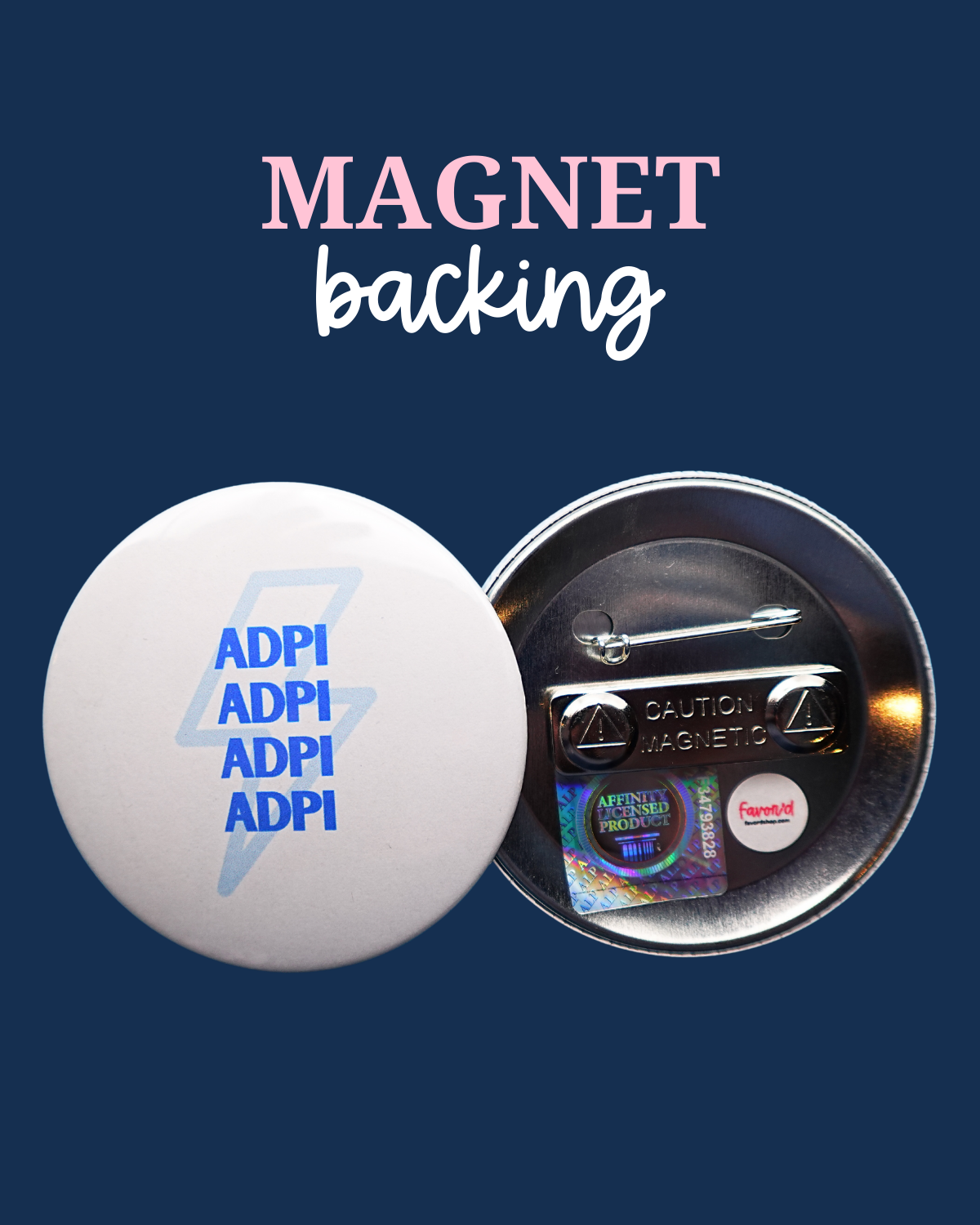 Alpha Delta Pi Lightning Bolt Button