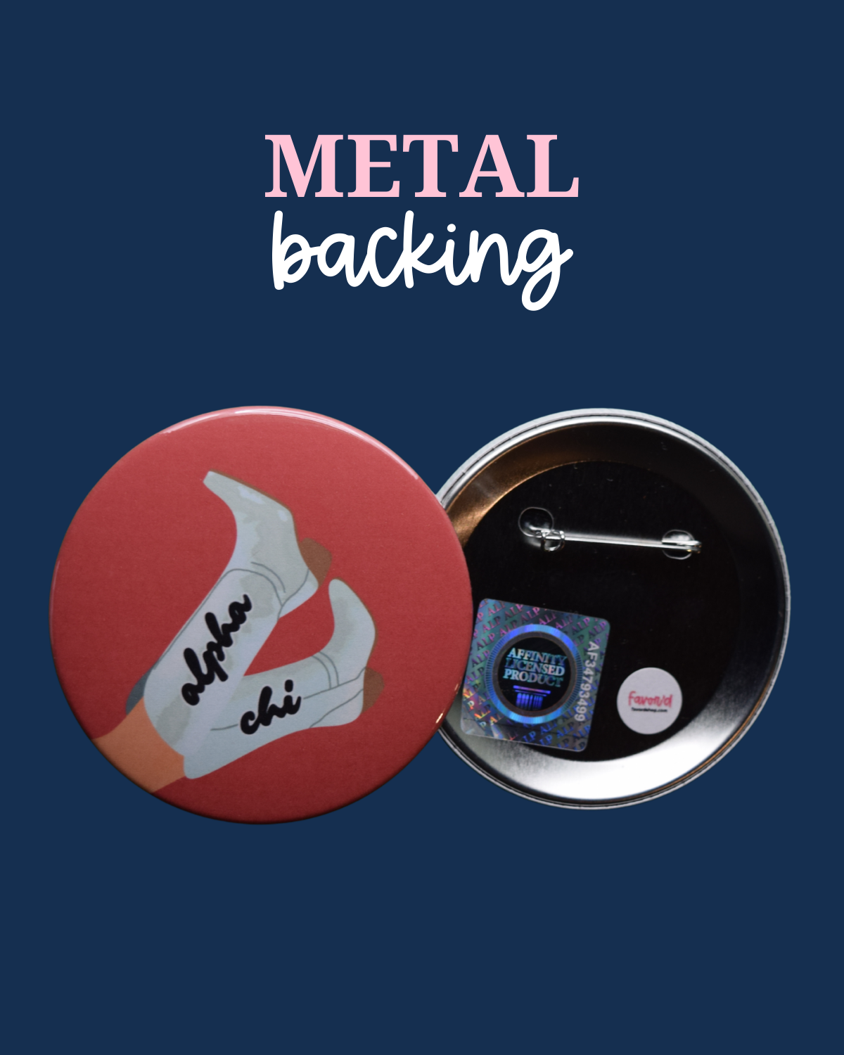 Alpha Chi Omega Blank Boot Button