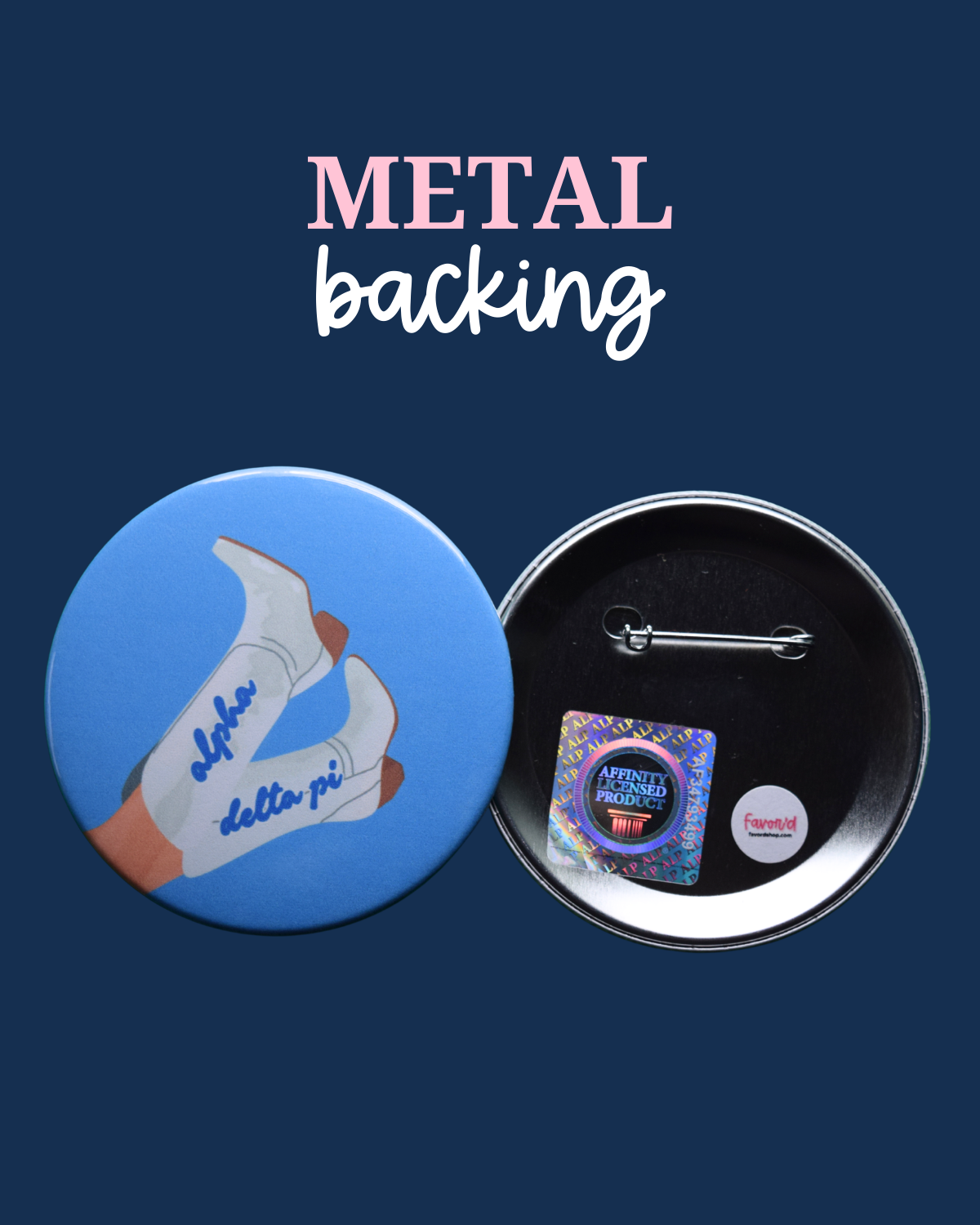 Alpha Delta Pi Blank Boot Button