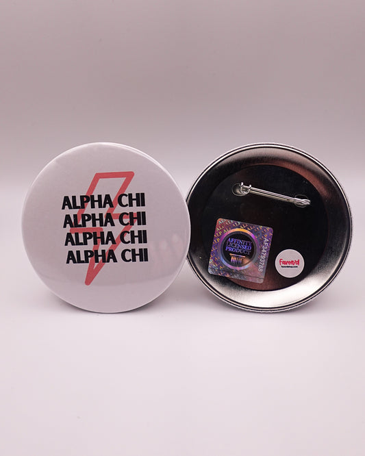 Alpha Chi Omega Lightning Bolt Button