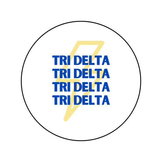 Delta Delta Delta Lightning Bolt Button