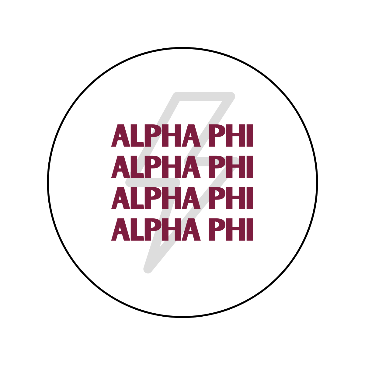 Alpha Phi Lightning Bolt Button