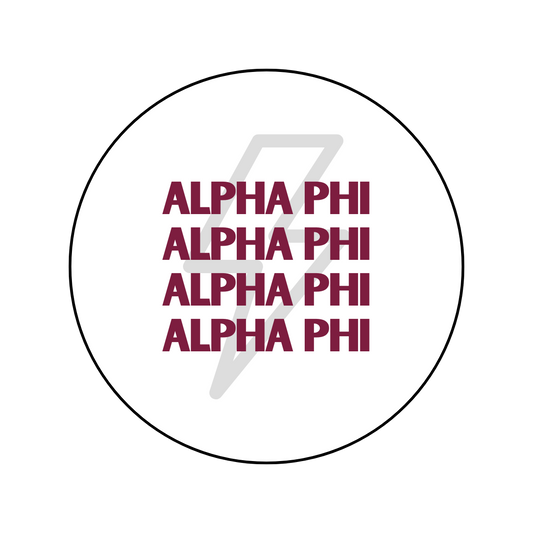 Alpha Phi Lightning Bolt Button
