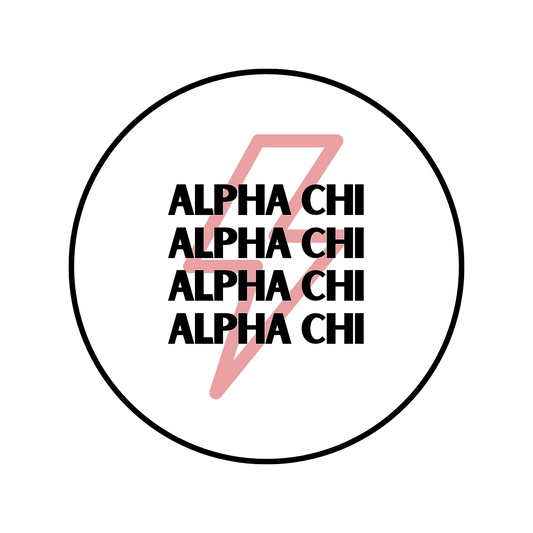 Alpha Chi Omega Lightning Bolt Button