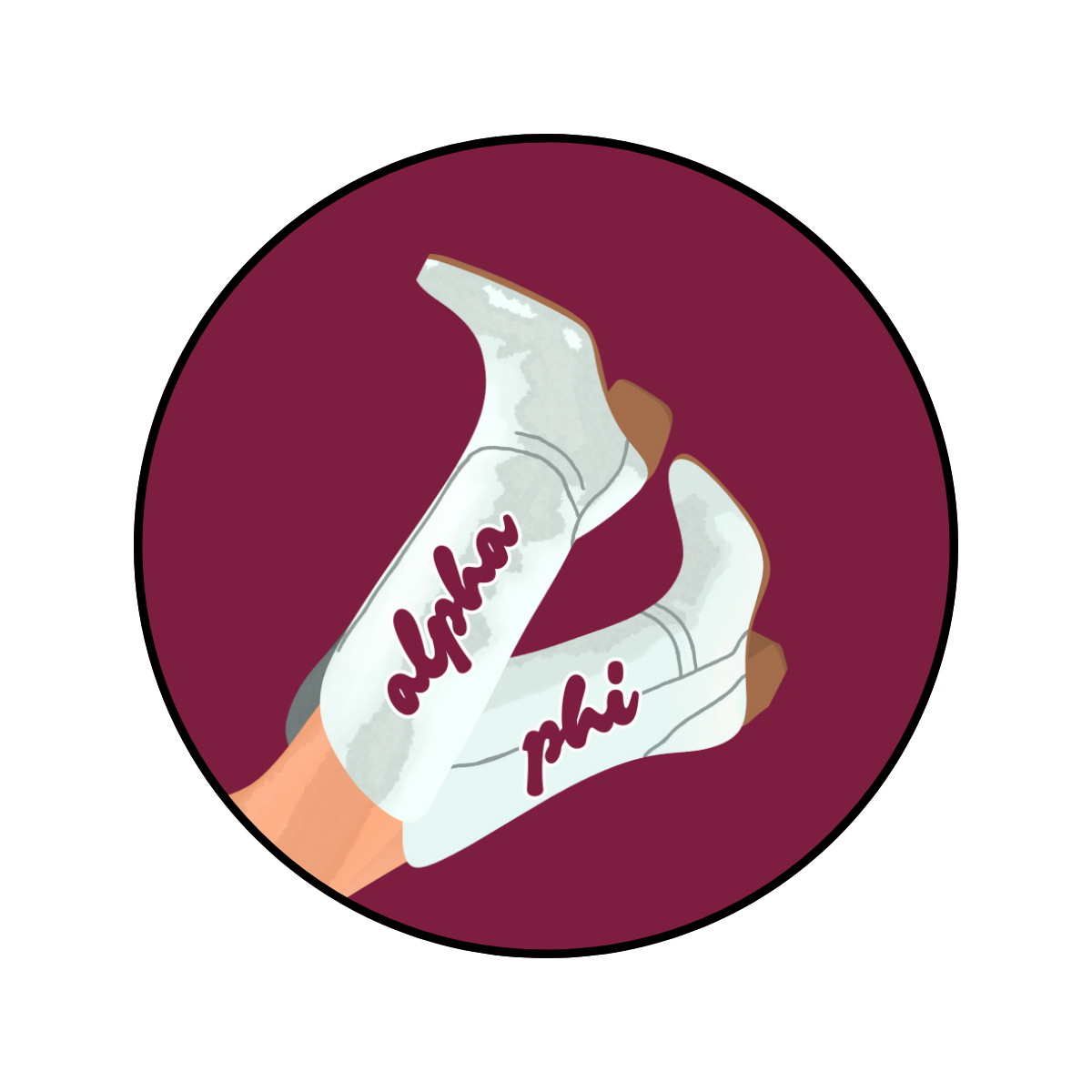 Alpha Phi Blank Boot Button